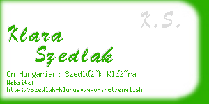 klara szedlak business card